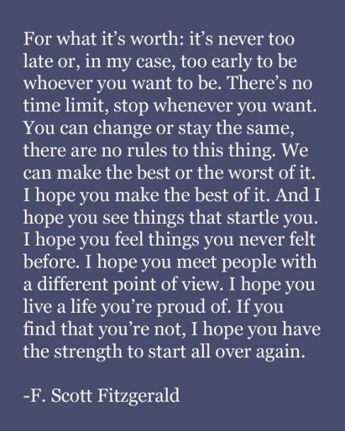 the strength to start all over again