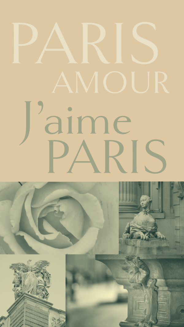 love paris graphic with photos by sandy hibbard
